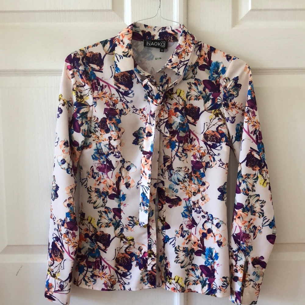 Naoko Tops | Floral Long Sleeve Blouse